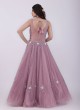 Pink Gown With Floral Sequins Embroidered Work